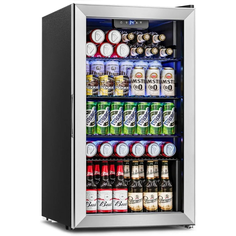 Wine Beer Cooler Fridge - Beverage Refrigerator Cooler - 126 Can