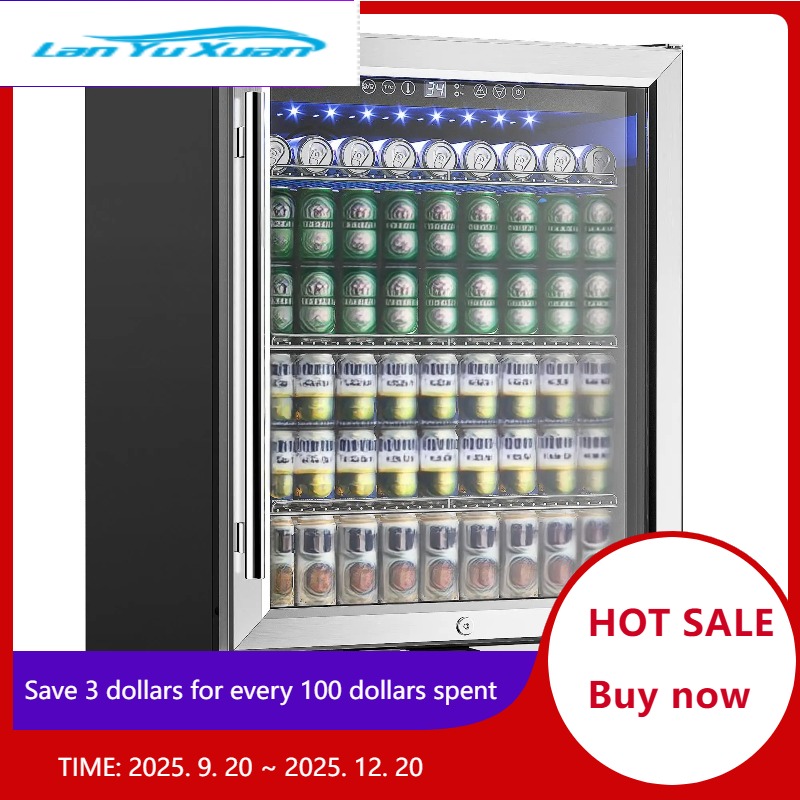 Wine And Beer Undercounter Fridge - Beverage Refrigerator 24Inch 180 Can Built-in