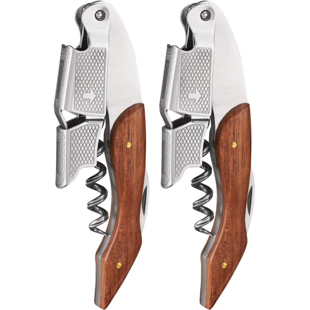 Cork Screw Lever - Durable Stainless Steel & Wood Corkscrew