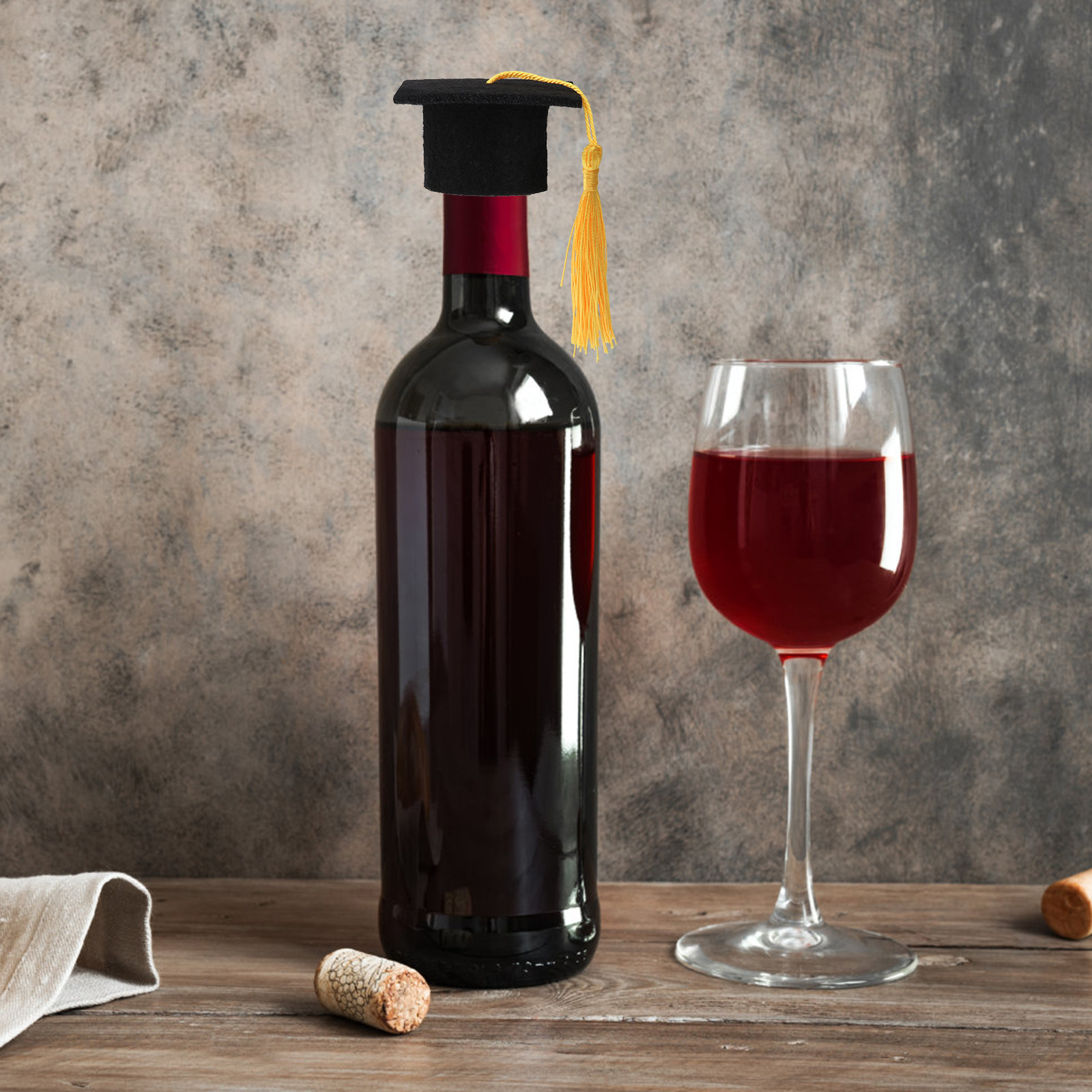 Wine Beer Hat - 6Pcs Doctoral Wine Bottle Cap Lovely