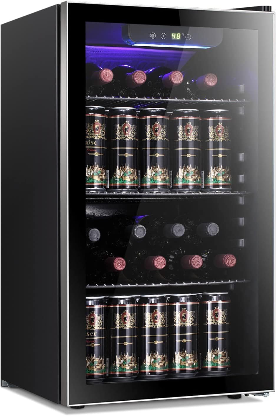 Wine Beer Cooler Fridge - 26 Bottle 130 Can Wine Cooler/Cabinet