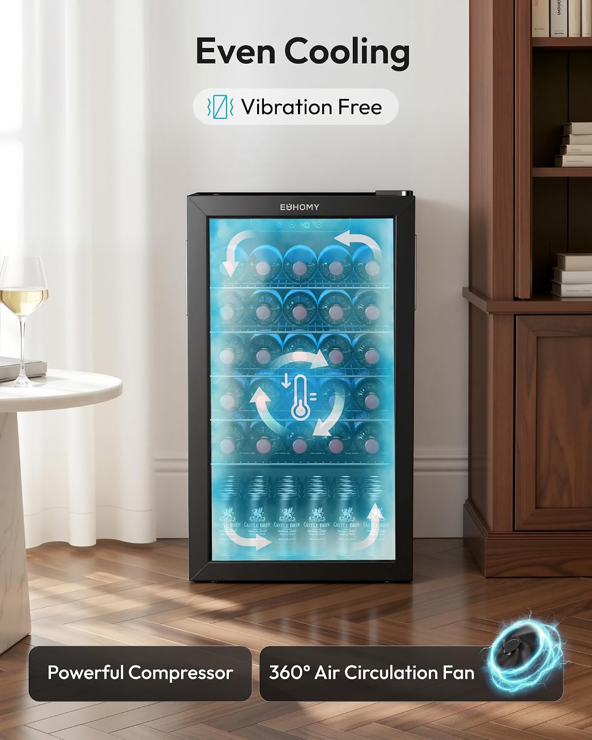 125 Can Beverage Cooler with G - Wine Beer Cooler Fridge 评论和价格