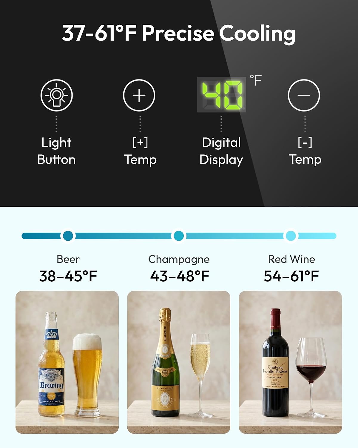 125 Can Beverage Cooler with G - Wine Beer Cooler Fridge 评论和价格