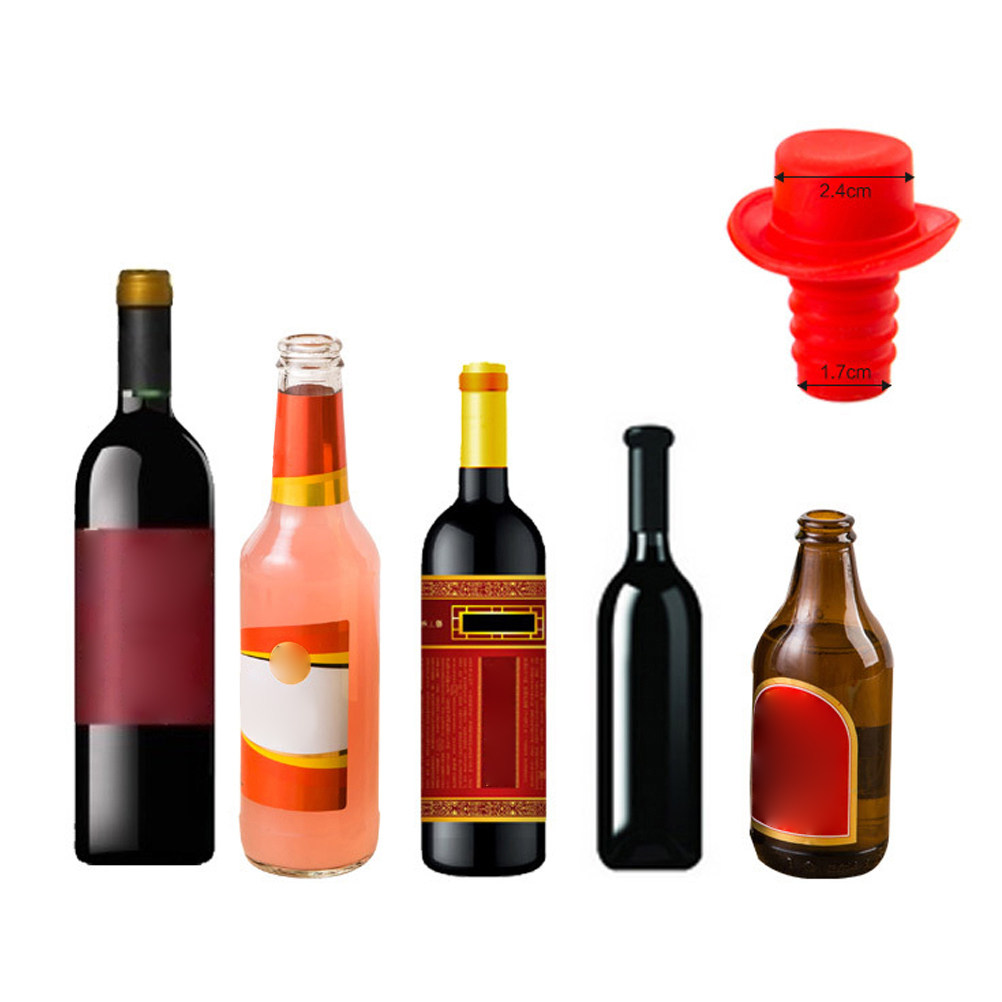 5Pcs Hat-Shaped Silicone Wine  - Wine Beer Hat 评论和价格