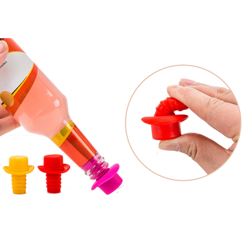 5Pcs Hat-Shaped Silicone Wine  - Wine Beer Hat 评论和价格