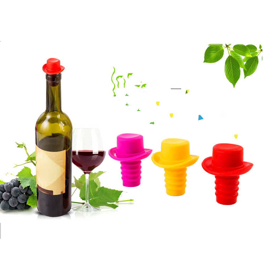5Pcs Hat-Shaped Silicone Wine  - Wine Beer Hat 评论和价格