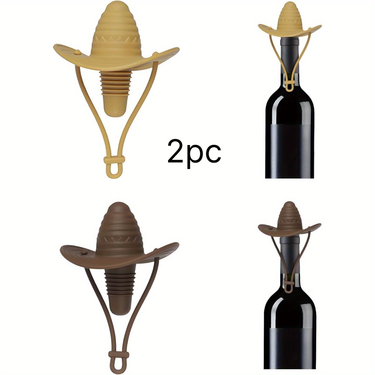 Cowboy Hat Wine Bottle Stopper - Wine Beer Hat 评论和价格