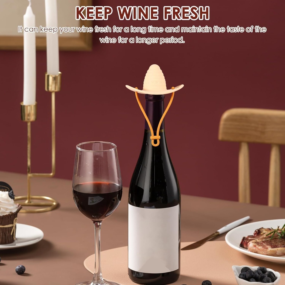 Cowboy Hat Wine Bottle Stopper - Wine Beer Hat 评论和价格