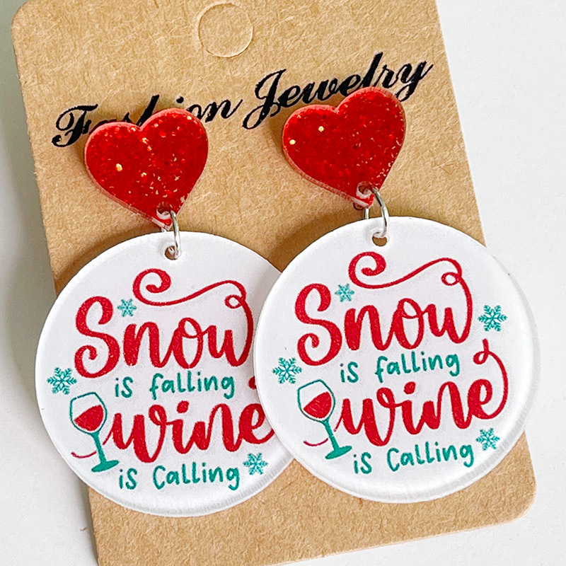 New Christmas Earrings Christm - Wine Beer Hat 评论和价格