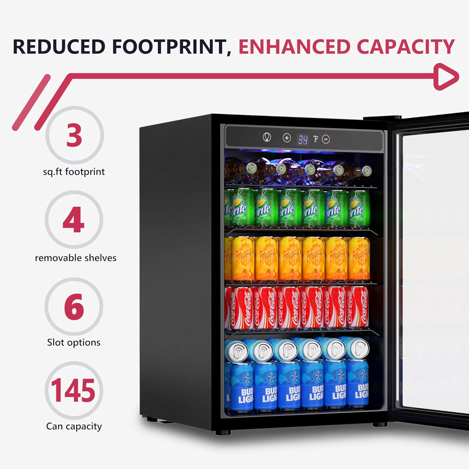 4.5 Cu.ft Beverage Refrigerato - Wine Beer Cooler Fridge 评论和价格