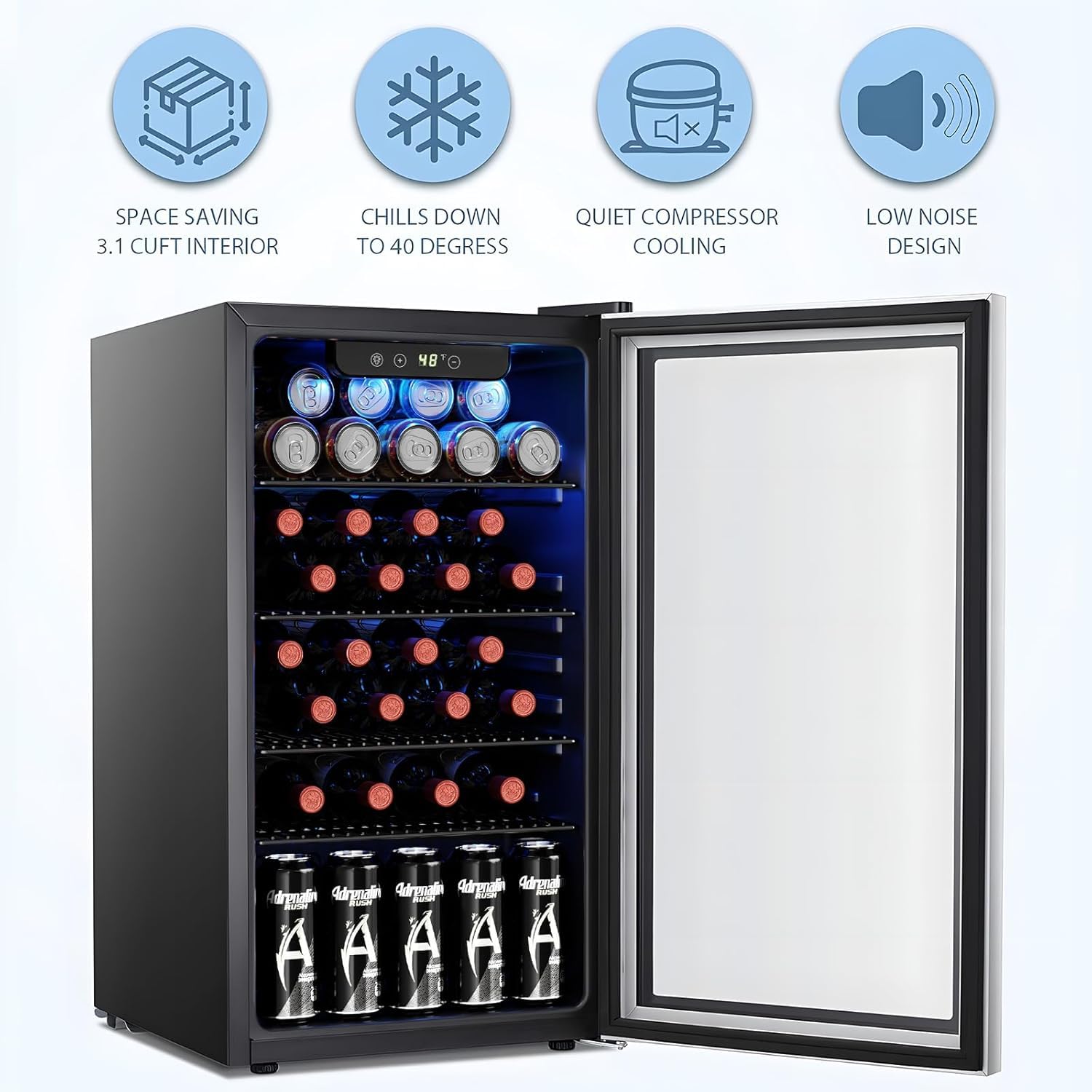 26 Bottle 130 Can Wine Cooler/ - Wine Beer Cooler Fridge 评论和价格