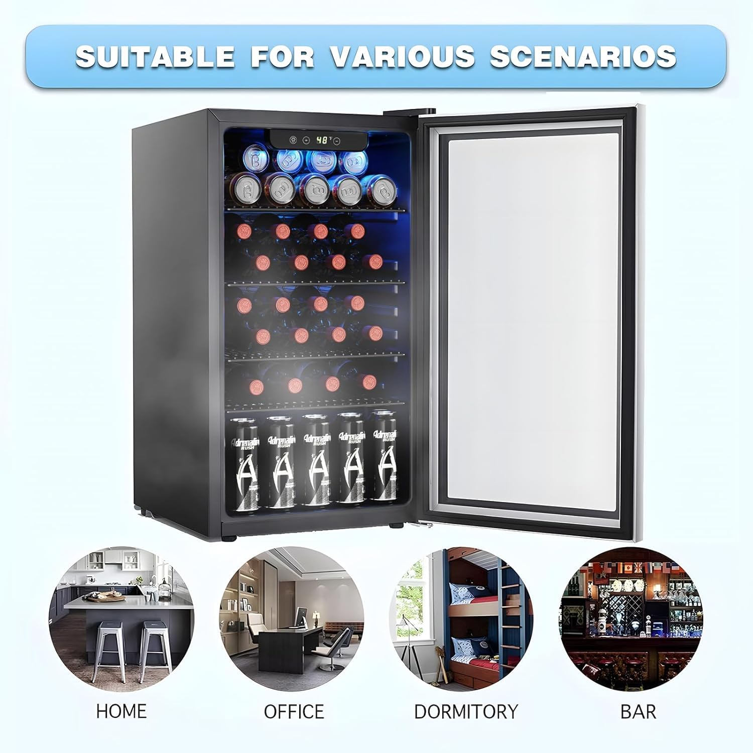 26 Bottle 130 Can Wine Cooler/ - Wine Beer Cooler Fridge 评论和价格