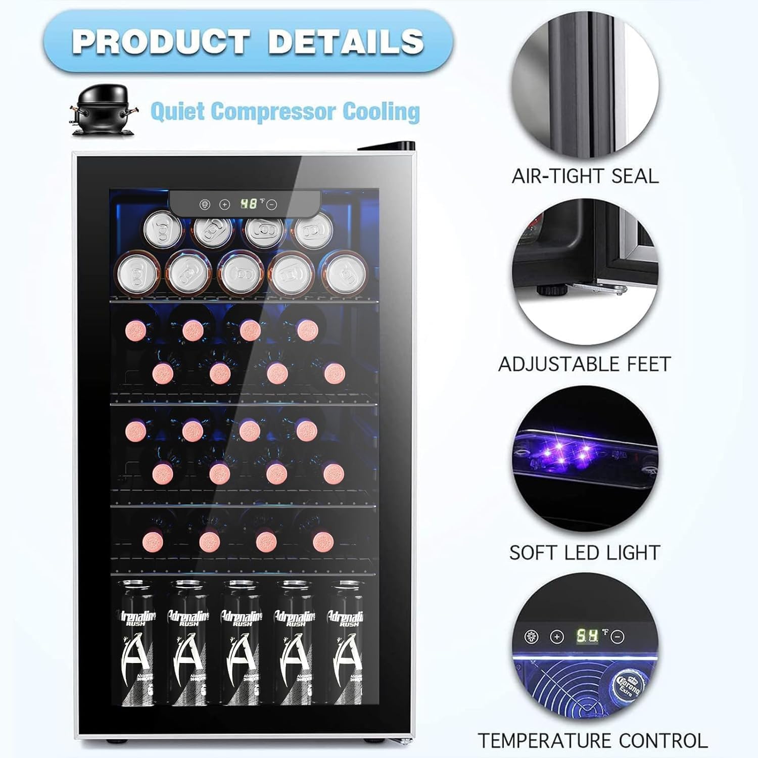 26 Bottle 130 Can Wine Cooler/ - Wine Beer Cooler Fridge 评论和价格