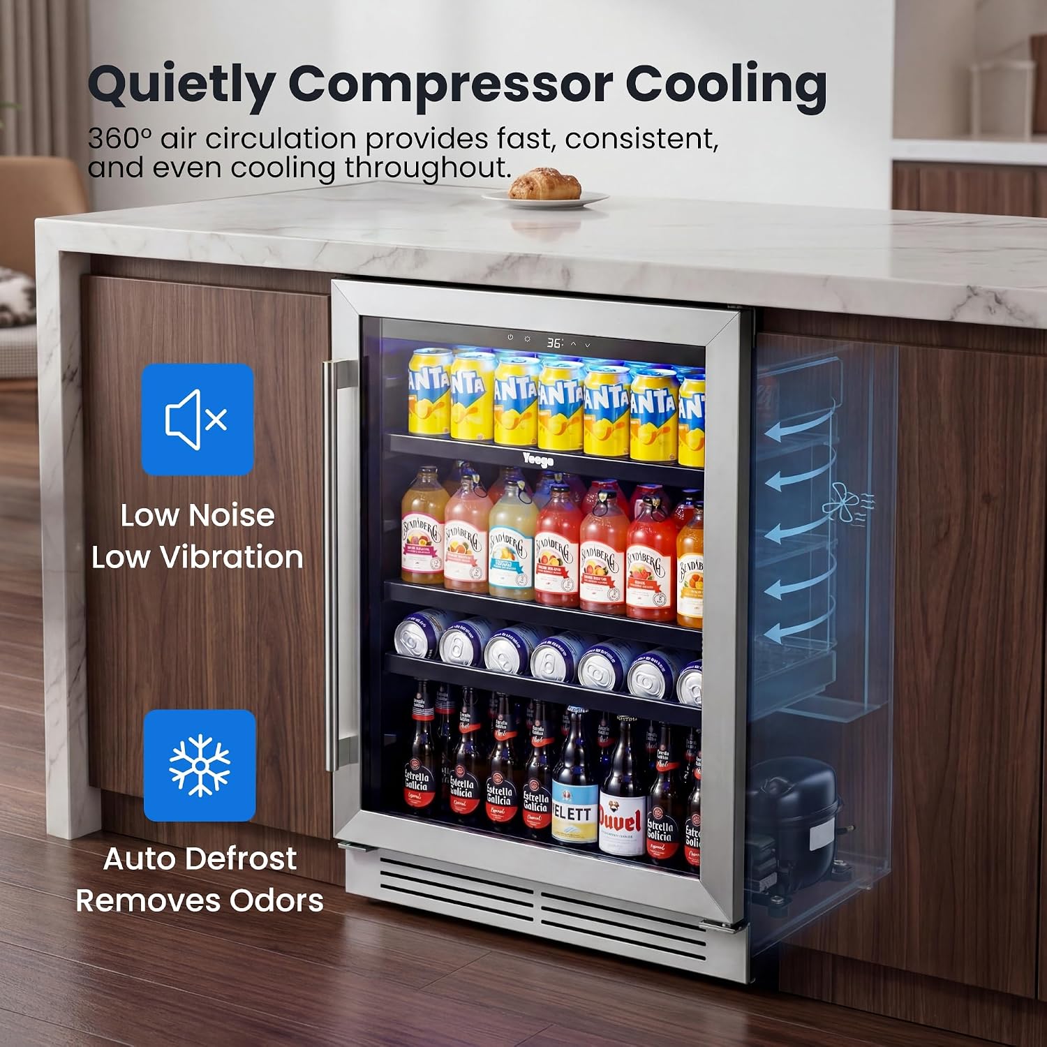 24 Inch Beverage Cooler Fridge - Wine And Beer Undercounter Fridge 评论和价格