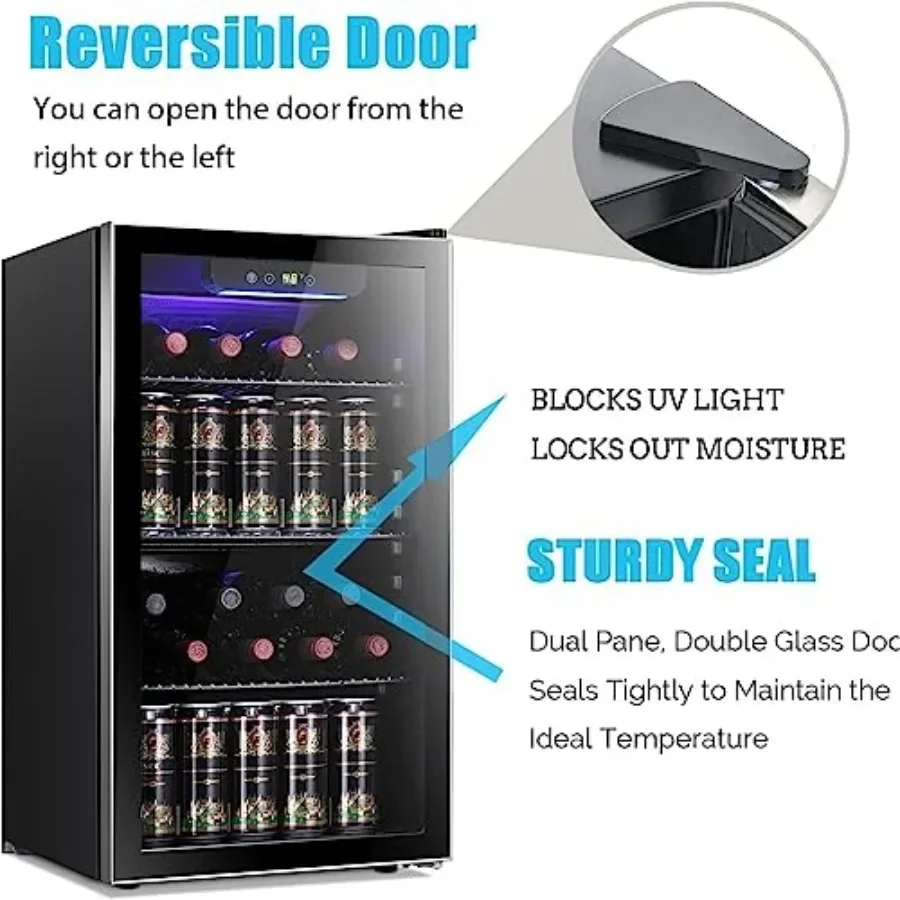 26 Bottle 130 Can Wine Cooler/ - Wine Beer Cooler Fridge 评论和价格