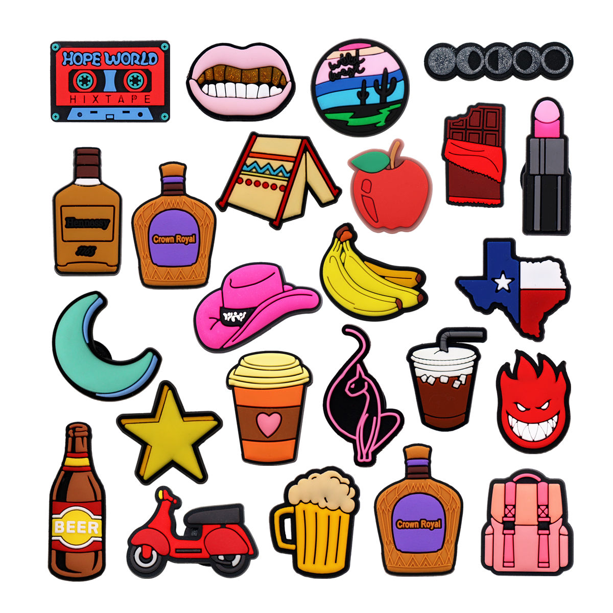 1 Pcs Novelty Shoe Charms Acce - Wine Beer Hat 评论和价格