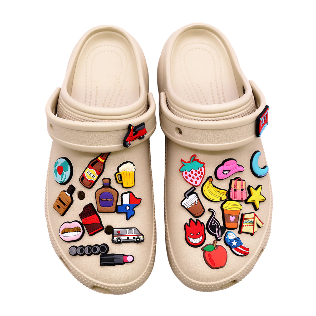 1 Pcs Novelty Shoe Charms Acce - Wine Beer Hat 评论和价格
