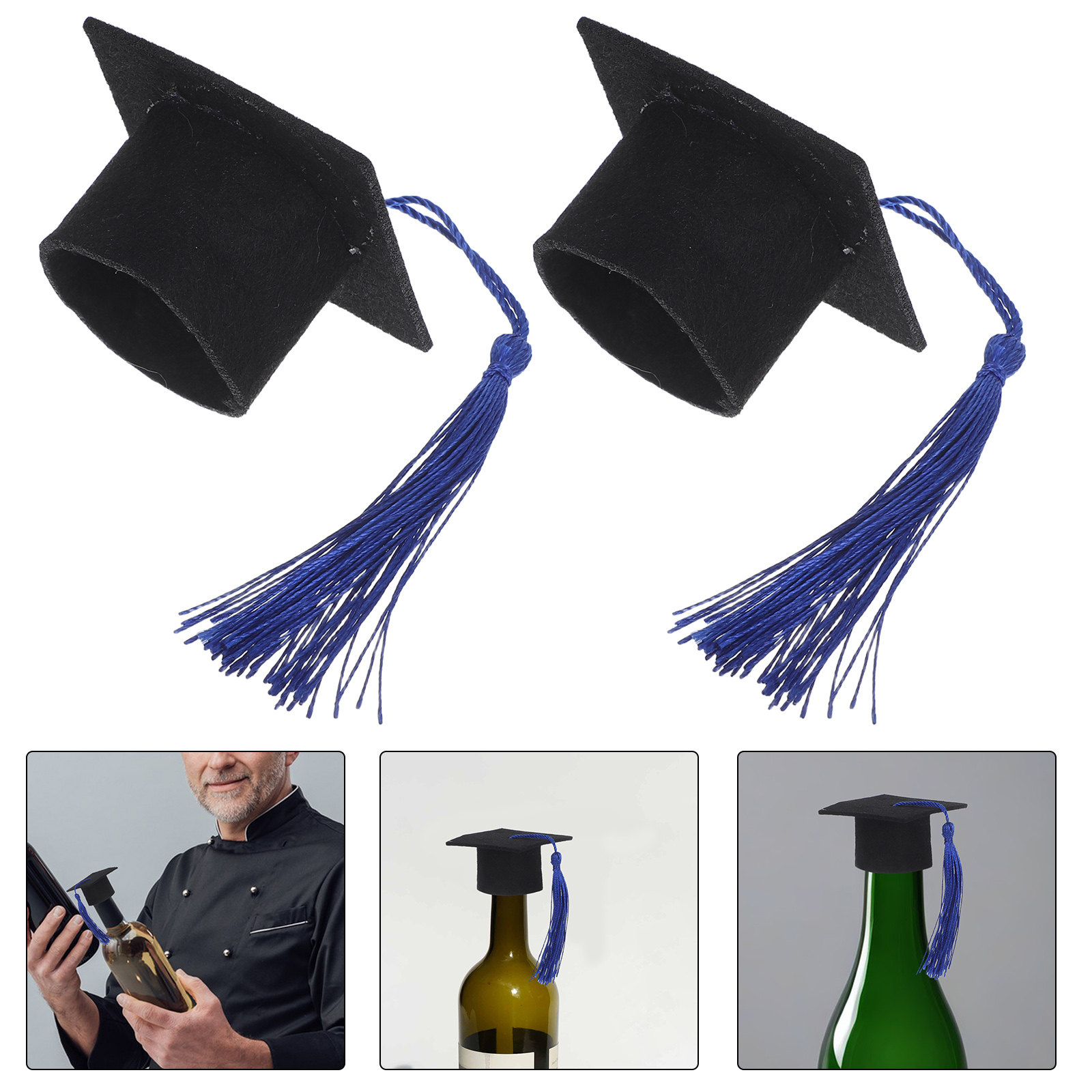 6Pcs Doctoral Hat Wine Bottle  - Wine Beer Hat 评论和价格