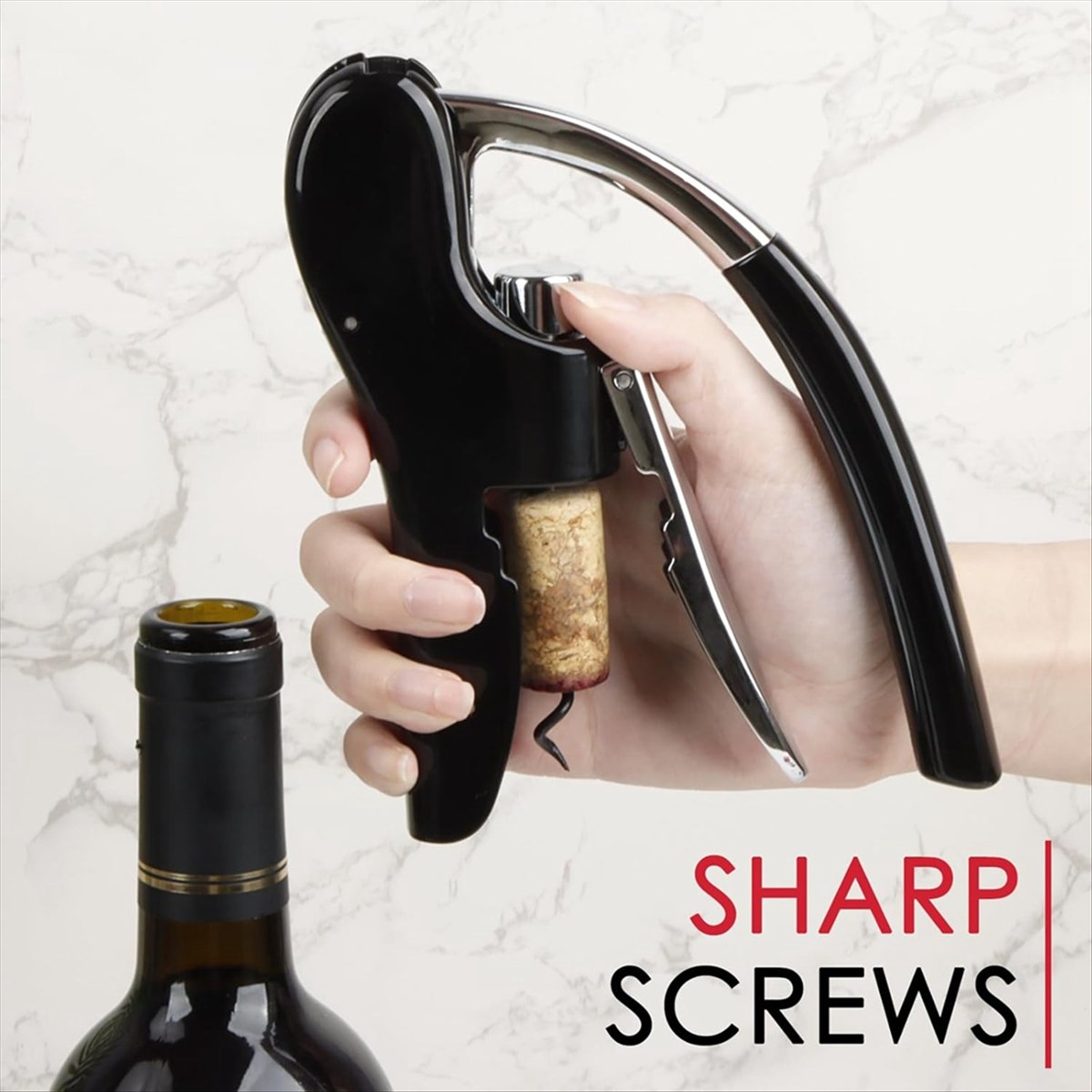 A24I Stainless Steel Wine Bott - Cork Screw Lever 评论和价格