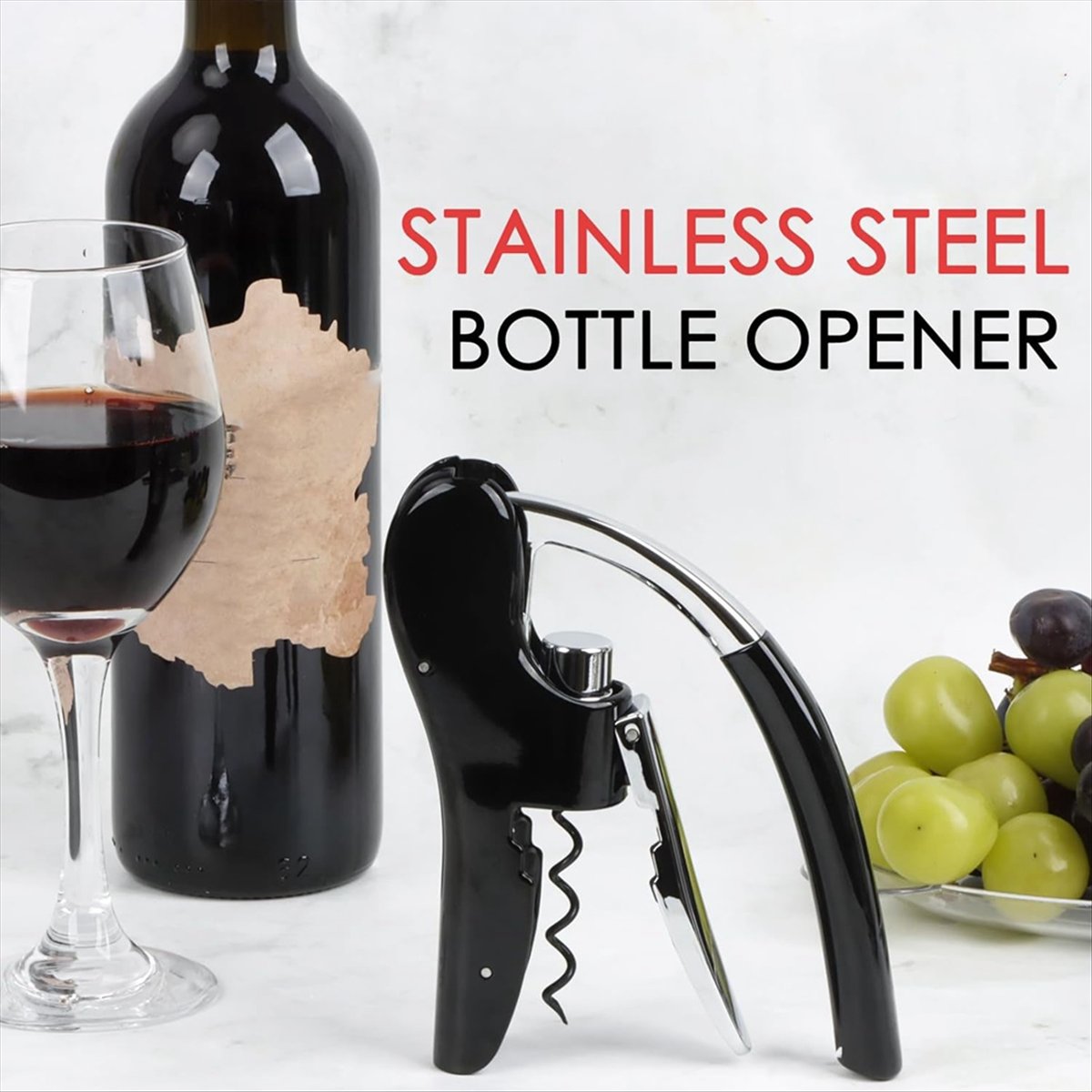 A24I Stainless Steel Wine Bott - Cork Screw Lever 评论和价格