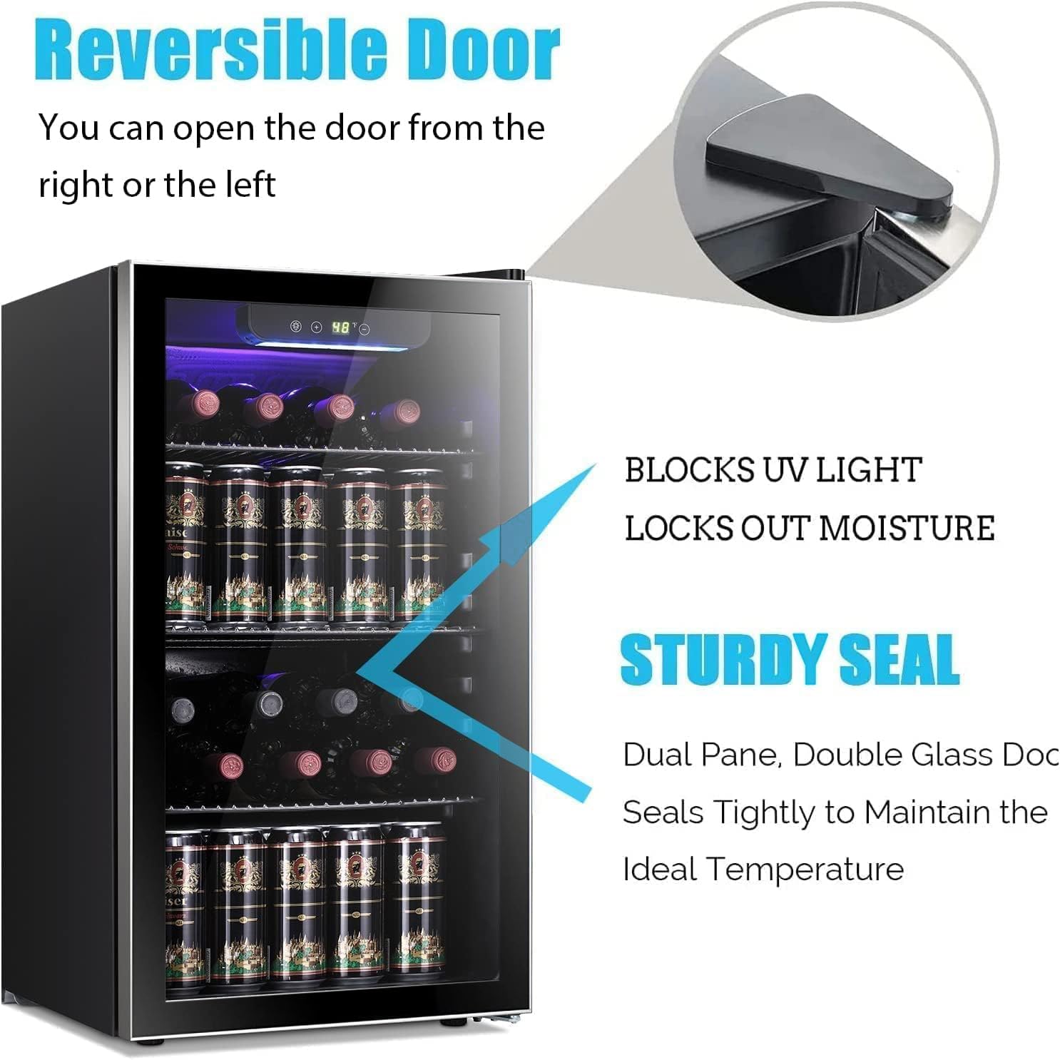 26 Bottle 130 Can Wine Cooler/ - Wine Beer Cooler Fridge 评论和价格