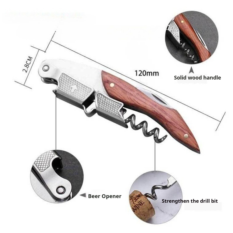 Stainless Steel and Wood 1pc S - Cork Screw Lever 评论和价格