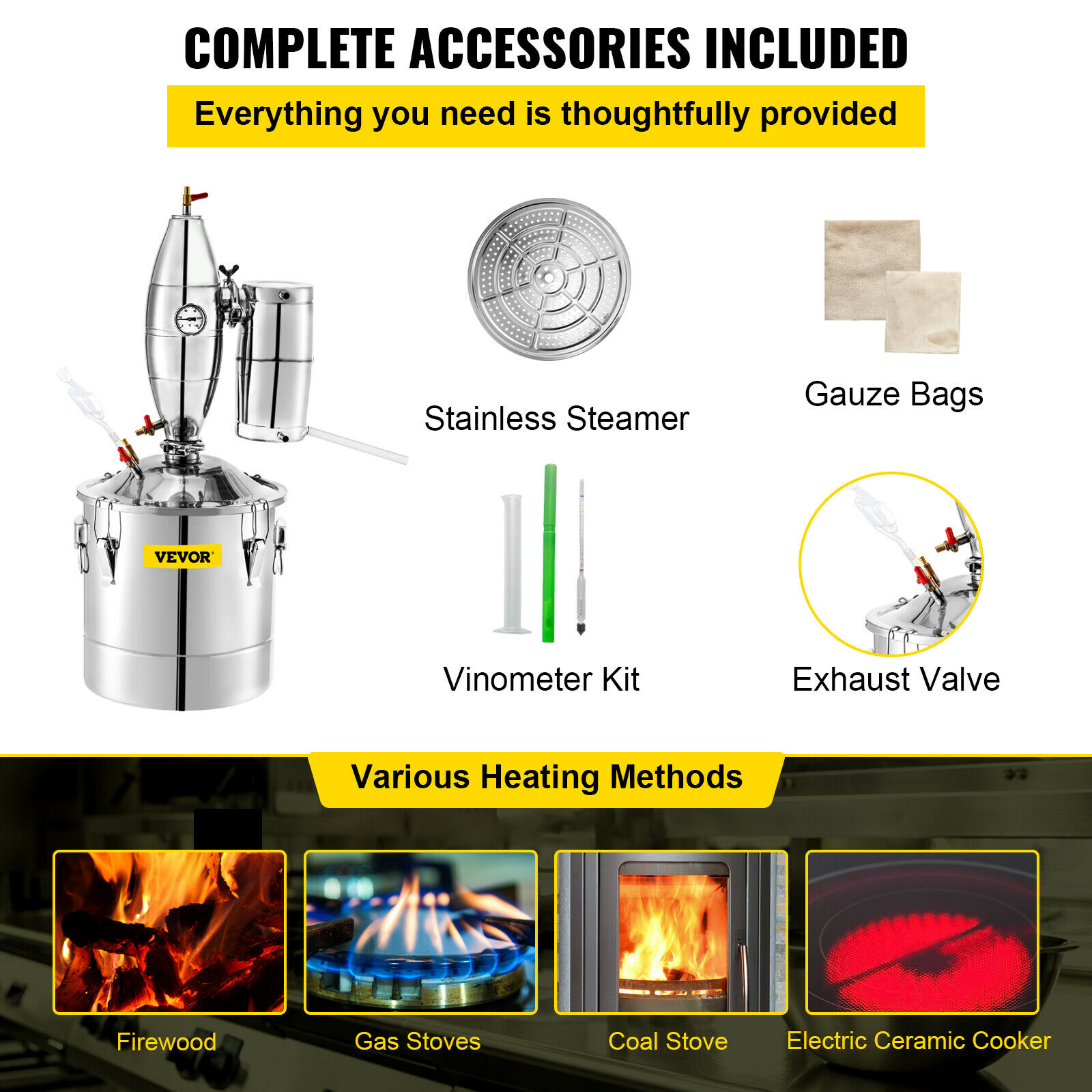 SucceBuy 20L-70L Alcohol Disti - Beer Wine Kit 评论和价格
